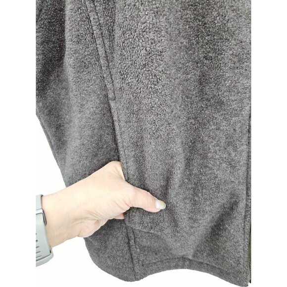 Woolrich Fleece Vest Mens Sz Large Grey Pockets Logo Full Zip Outdoors Hiking - Picture 7 of 8